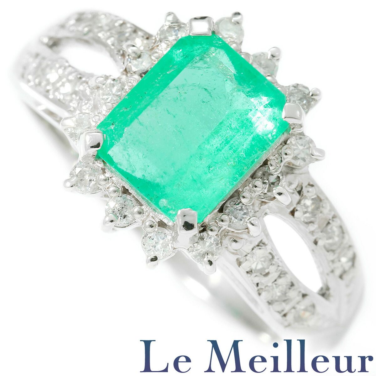 2.00ctを超えるサファイヤを手元で楽しめるデザインリングK18WGサイズ12 2.00ctを超えるサファイヤを手元で楽しめるデザインリングK18WGサイズ12