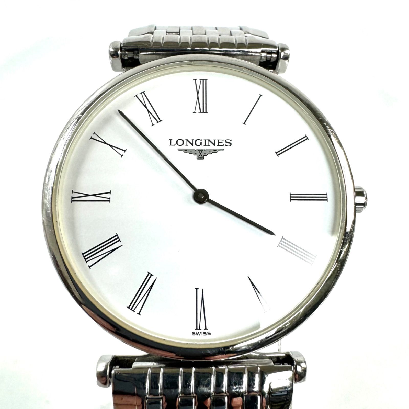 美品 稼働品 ロンジン メンズ腕時計 L4.620.2 白色ローマ数字文字盤ロンジン腕時計