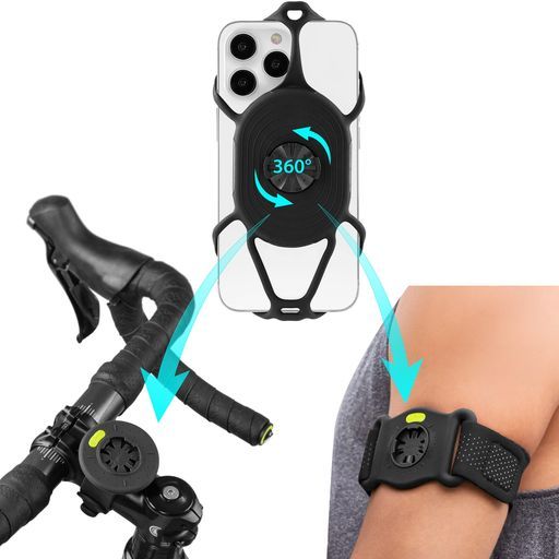 Bone ランニング 自転車スマホホルダーアームバンド二代目取り外し 360°回転Garminサイクルコンピューターと互換性サイコンマウントメーターマウント自転車4.7-7.2インチのスマホに…