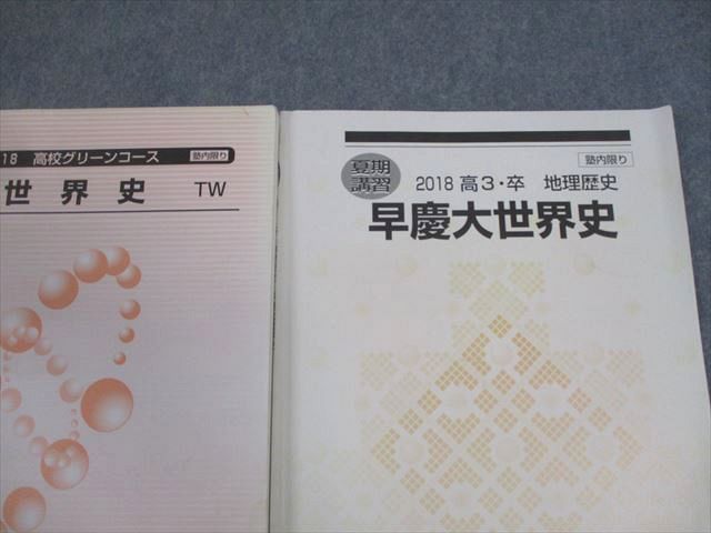 XH10-050 河合塾 早稲田/慶應義塾大学 高3 世界史TW/早慶大世界史 テキスト 2018 計3冊 32S0C