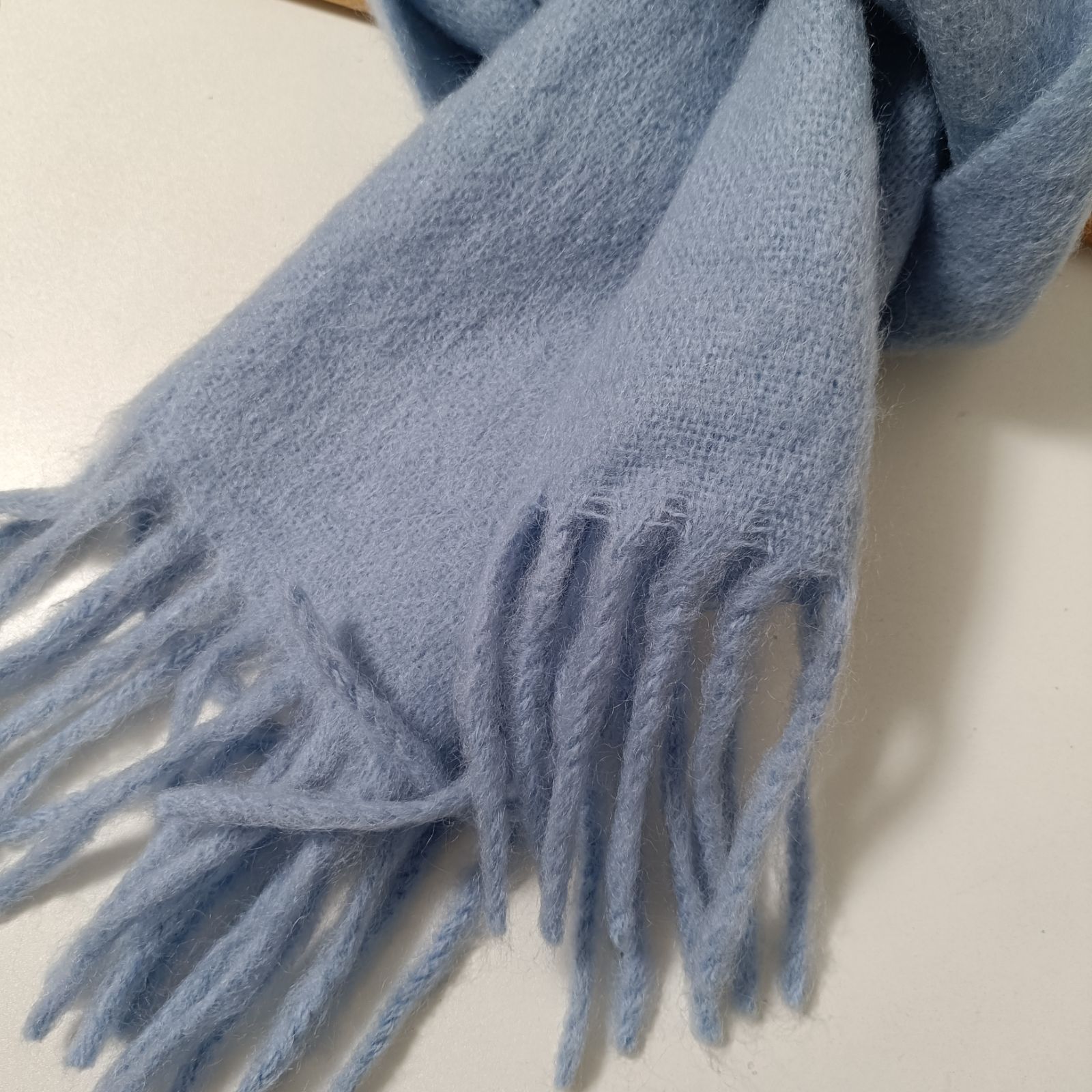 トゥモローランド モヘヤ×ウール×ナイロン ソリッドストール ライト