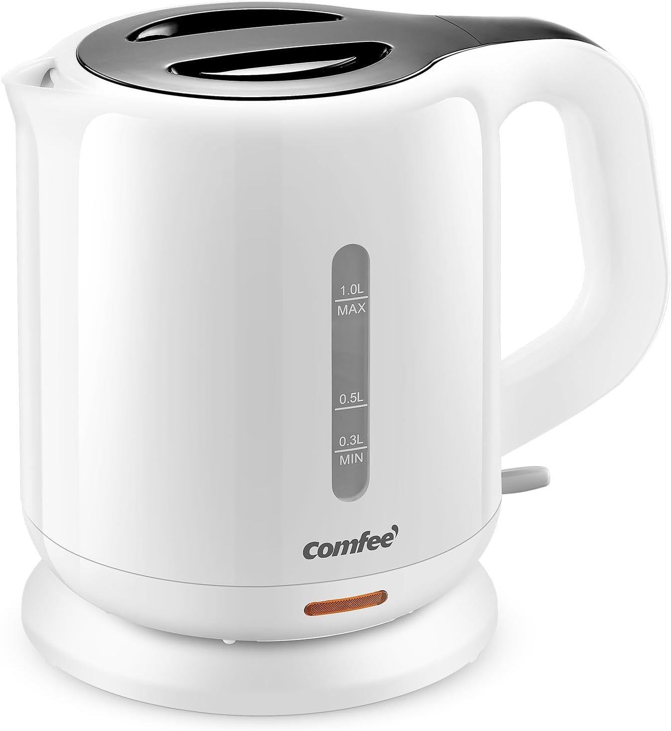 COMFEE 電気ケトル 1.0L 急速沸騰 空焚き防止 沸騰自動OFF機能付き お手入れ簡単 コンパクト 一人暮らしに最適 ホワイト MK-08D03A N19