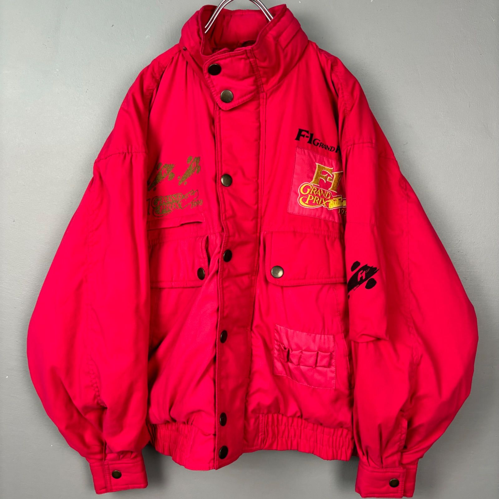稀少 90s F-1 スクーデリアフェラーリ ワールドチャンプ獲得記念ジャケット 希少 90s VINTAGE F1 GRAND PRIX 1990 KADOYA Racing Jacket