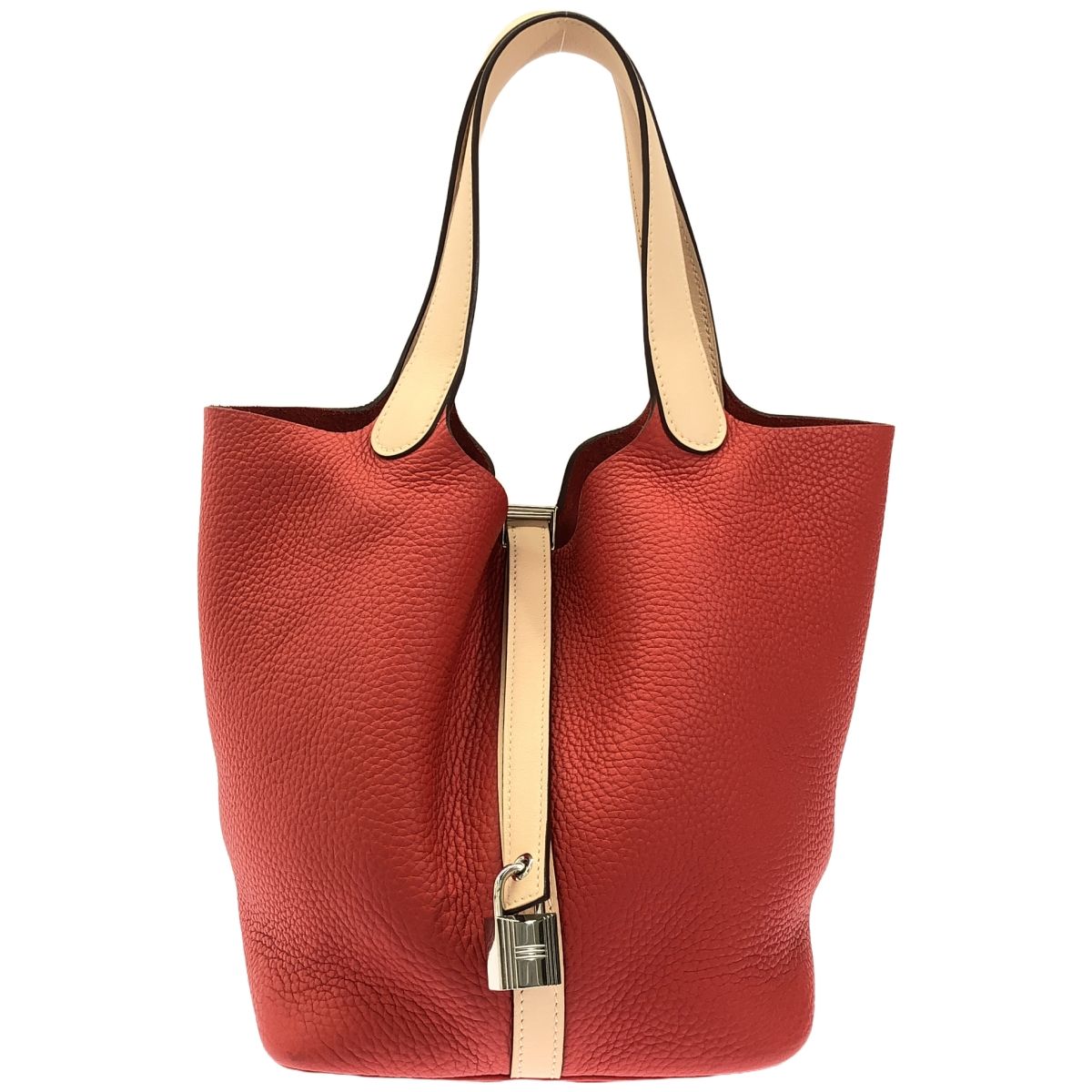 エルメス ピコタンロックタッチPM ハンドバッグ ルージュトマト ローズエグランタイン トリヨンクレマンス HERMES 【中古】 中古】HERMES エルメス ピコタンロックMM タッチ ルージュトマト