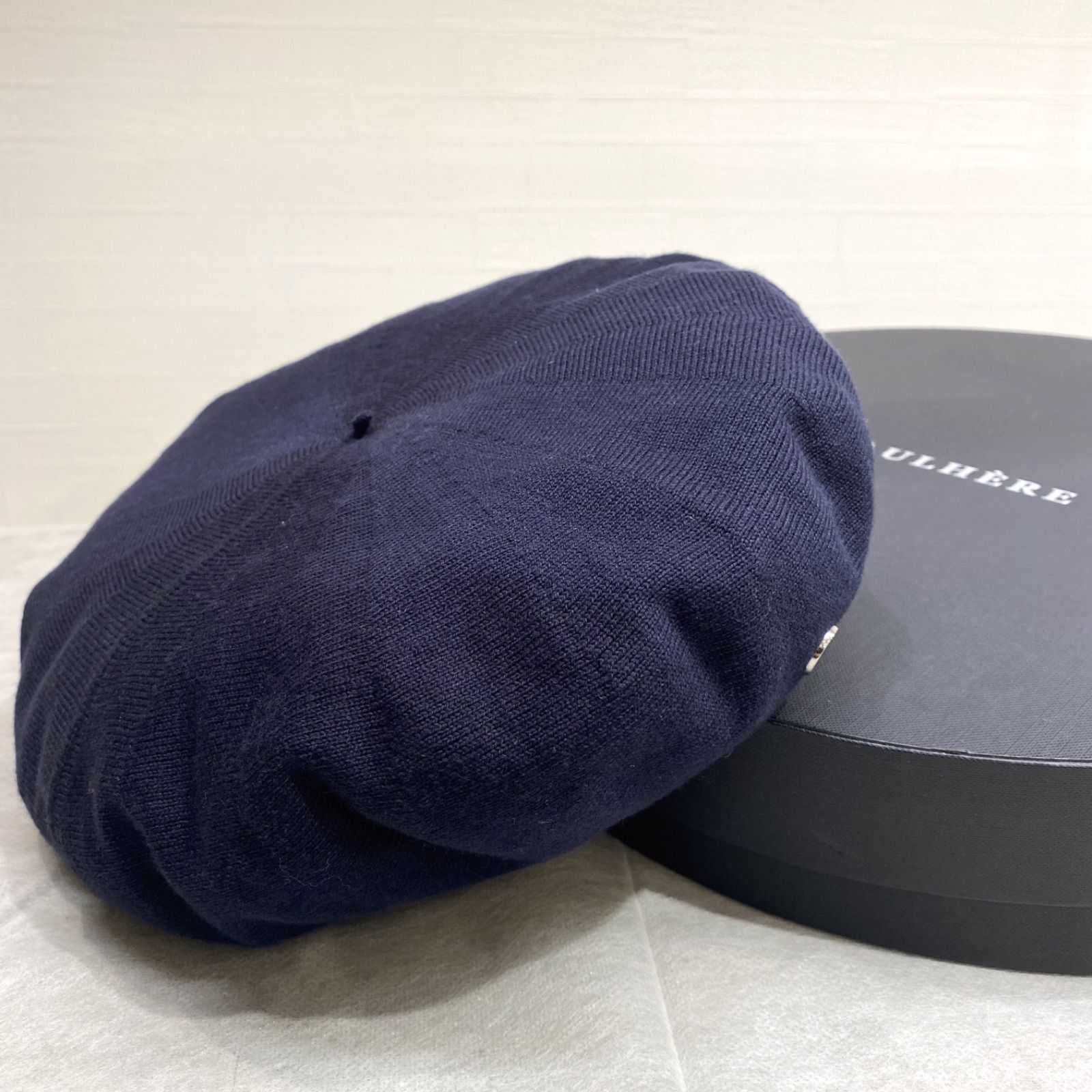 LAULHERE PLUME ロレール ベレー帽 コットン ネイビー プルムナイト
