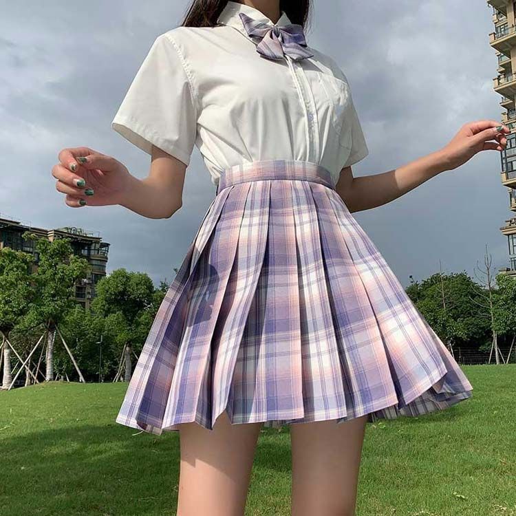 制服 スカート 2点セット 蝶結び+スカート チェック柄 プリーツ