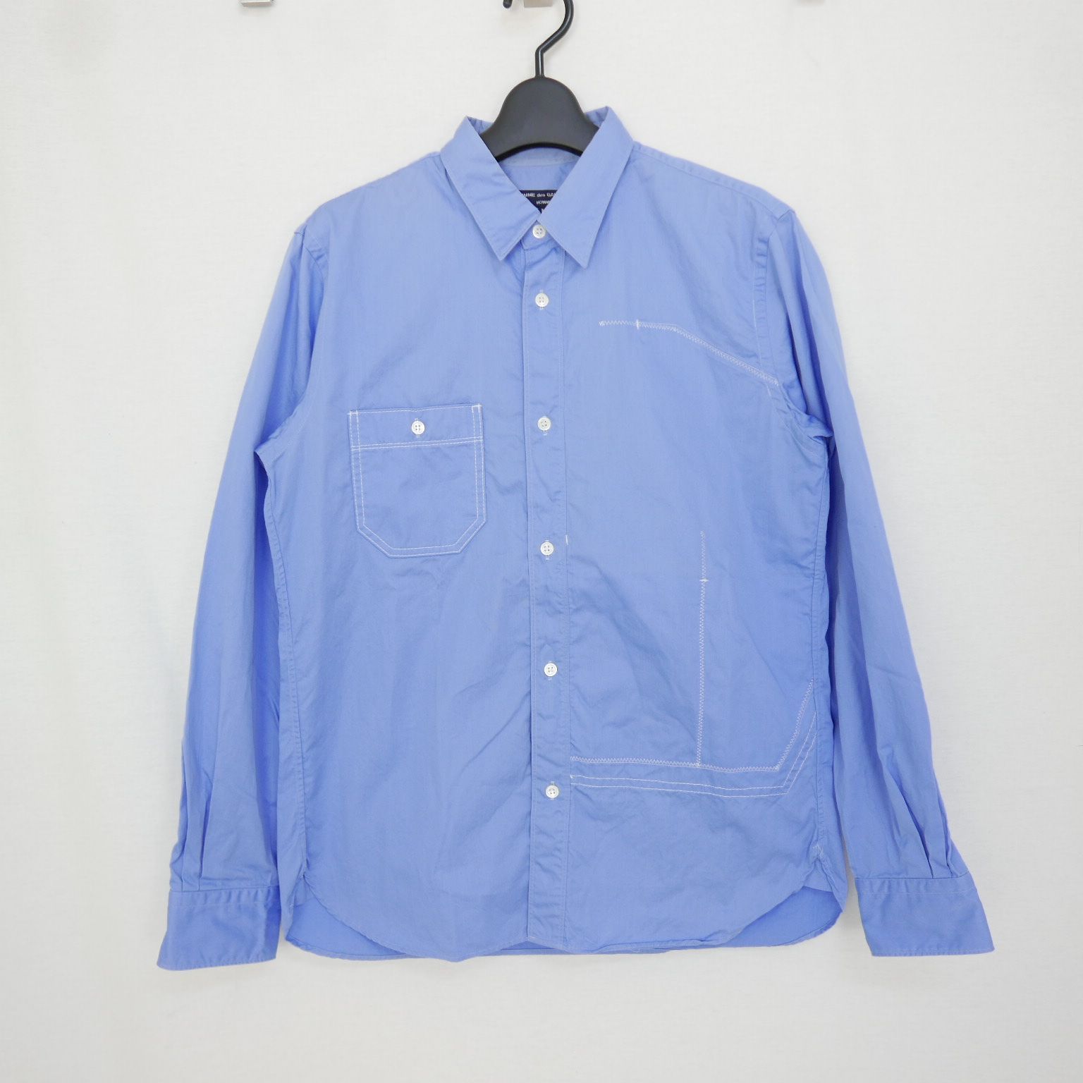 COMME des GARCONS HOMME コムデギャルソン オム ステッチデザイン LS 長袖シャツ LIGHT BLUE M AD2016 HS-B022
