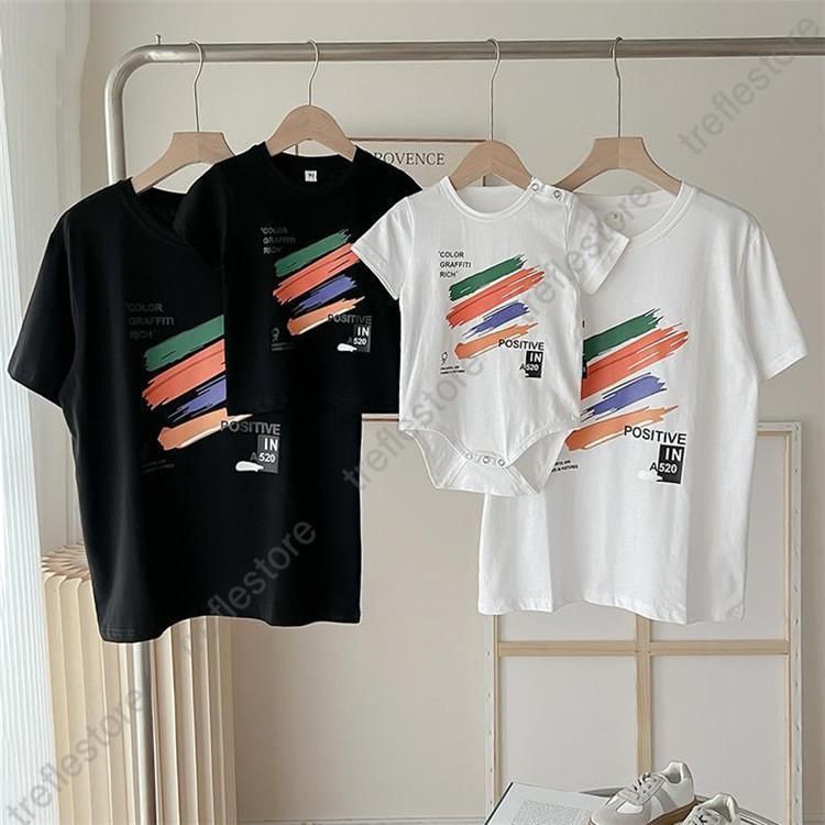 親子コーデ赤ちゃん親子でお揃い親子ペアルックベビーロンパースカバーオール親子ペアペアtシャツTシャツ半袖家族記念撮影リンクコーデおしゃれ