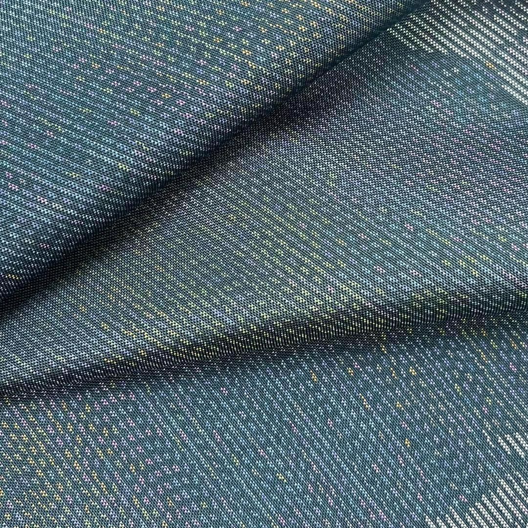 本場大島紬 横双絣 花模様 錆納戸色 K-4044