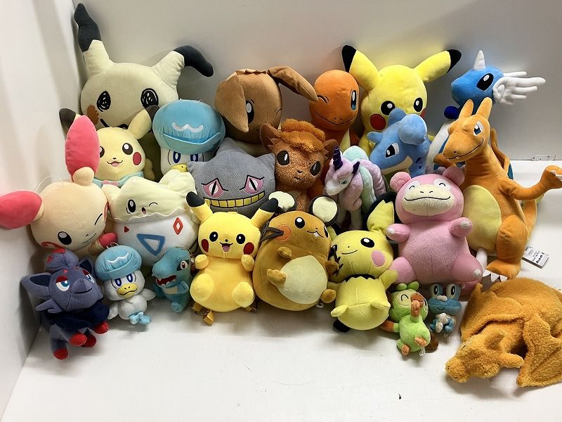 ◆ ジャンク品 24点 まとめ商品 ポケモン ぬいぐるみ ピカチュウ ケロマツ カイリュー ワニノコ など ポケセンあり 現状品 5.5kg
