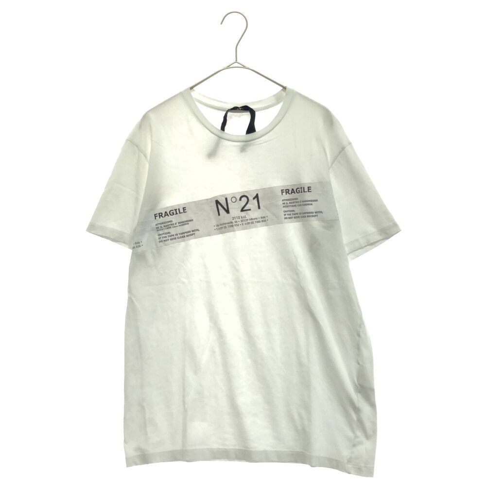 N21 numero ventuno (ヌメロ ヴェントゥーノ) テープロゴプリント半袖Tシャツ 20SU-F024-6317 ホワイト