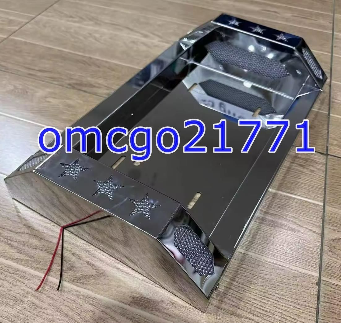 1円スタ！即納！大型ナンバー枠 ◆菱抜き◆色が変える仕様 ステンレス 鏡面仕上げ フロントアンドン レトロ 汎用 デコトラ 0153