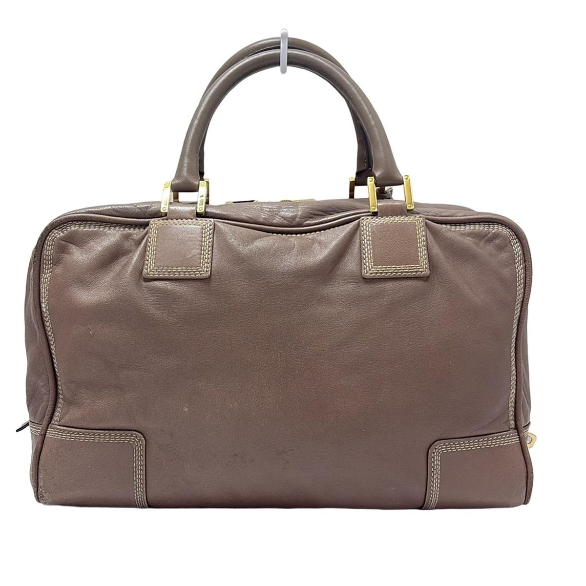 LOEWE(ロエベ) ハンドバッグ アマソナ36 グレーベージュ×ダーク