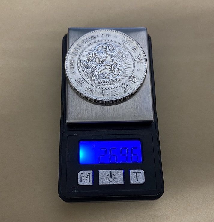 ラ*ん様 一圓銀貨(小型)丸銀打　明治24年 ラ*ん様 一圓銀貨(小型)丸銀打 明治24年 - メルカリ