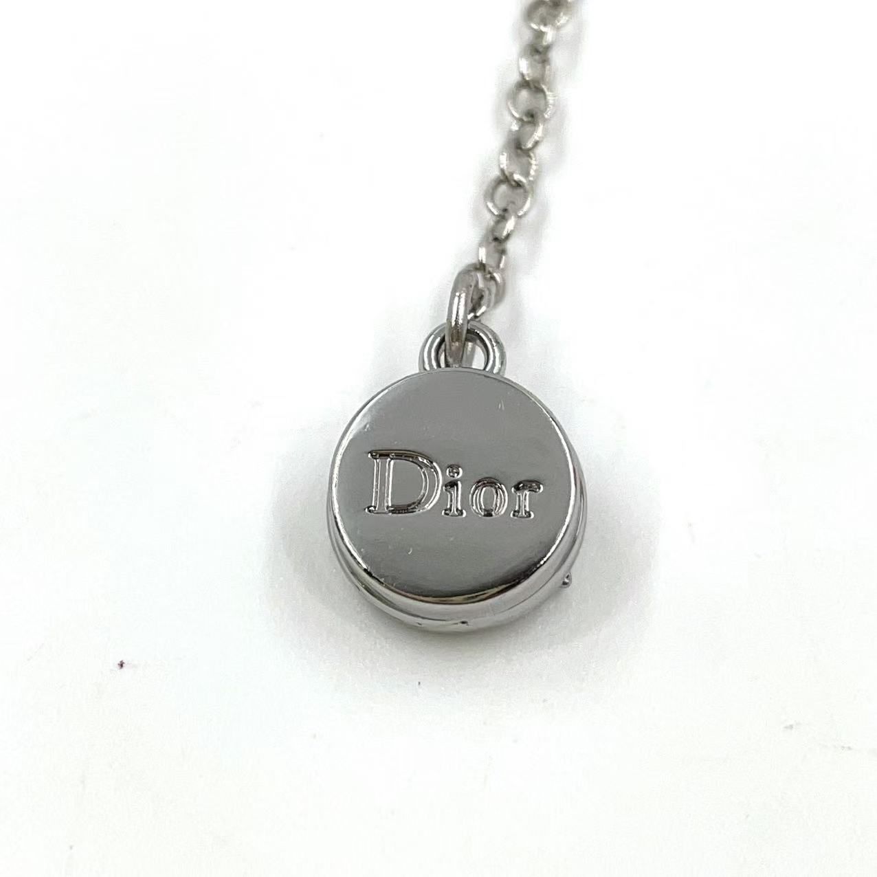 Christian Dior シルバー チャーム Christian Dior 3連 チャーム バッグ リボン ロゴ メタル