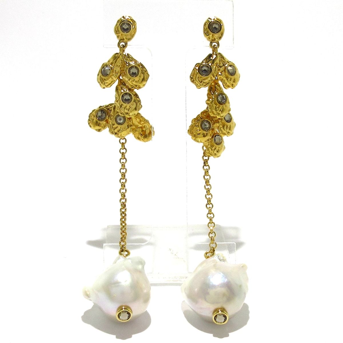 Chloe クロエ ピアス ゴールド×アイボリー