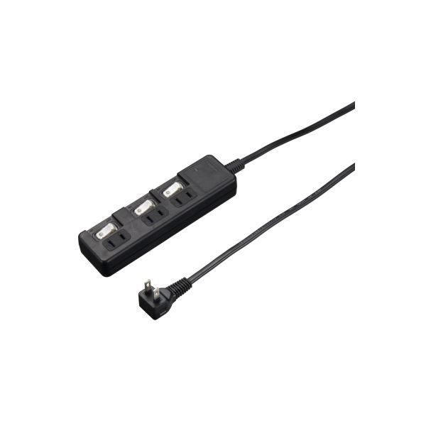 まとめ）YAZAWA 雷ガード付3個口節電タップ1mブラックH8KS331BK【×3
