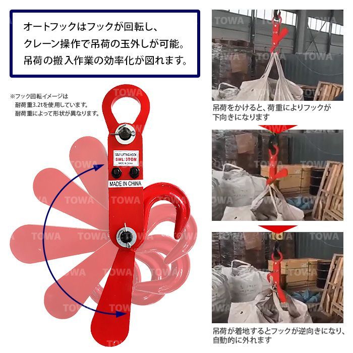 コンテナバッグ用 フレコンバッグ用 オートフック トン袋 自動玉外し