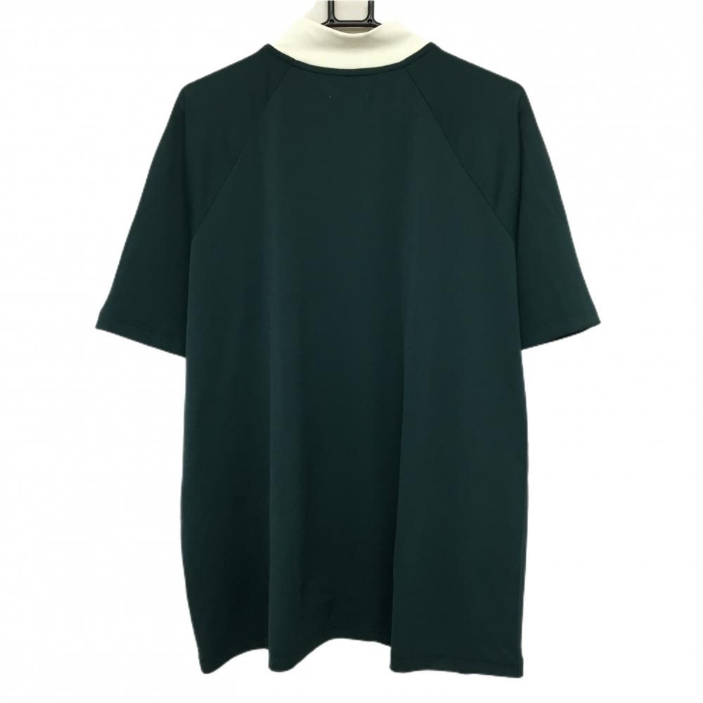 超美品】エイジシュート 半袖ハイネックシャツ グリーン×白 フロント