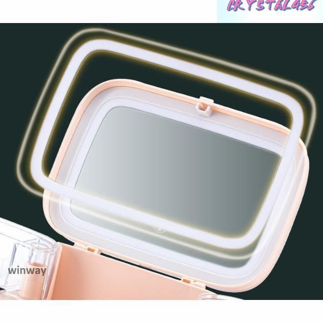 卓上収納 led鏡付き