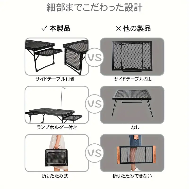 キャンプテーブル ランタンスタンド メッシュテーブル アウトドアテーブル 軽量 折りたたみテーブル コンパクト ローテーブル 折りたたみ ミニテーブル 耐熱 焚き火テーブル BBQ 登山 バーベキューテーブル ミニ アルミ