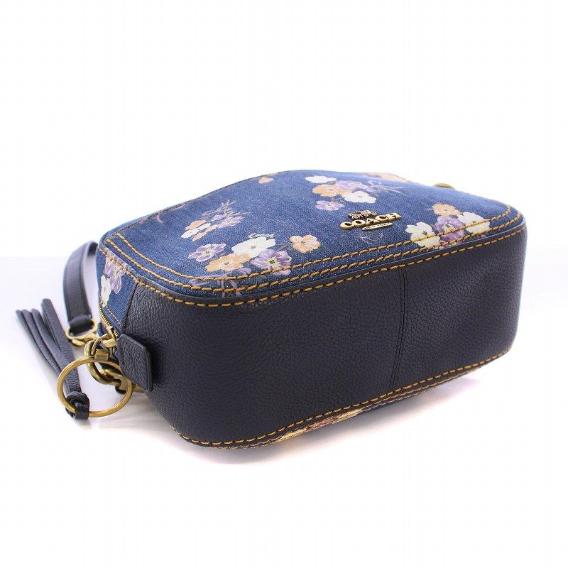 コーチ COACH ショルダーバッグ カメラバッグ チェーン デニム ロゴ