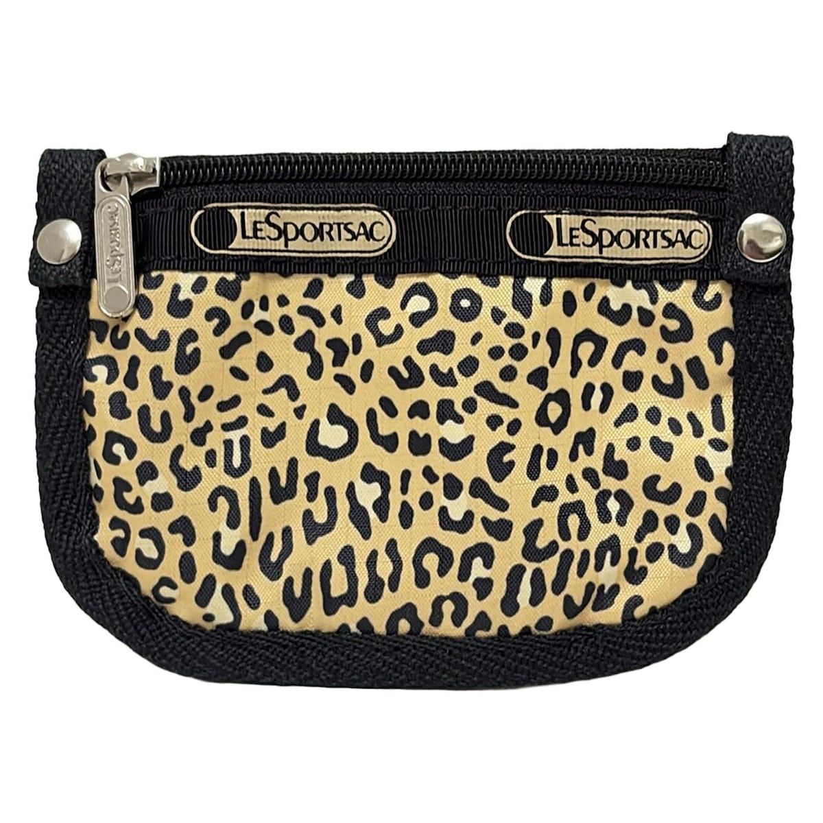 LESPORTSAC レスポートサック コインケース - ベージュ×黒 豹柄