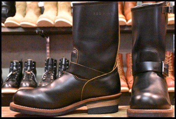 【7.5D 美品 15年】レッドウィング 9268 エンジニア 黒 ブラック クローンダイク スチールトゥ ブーツ redwing HOPESMORE【EJ474】