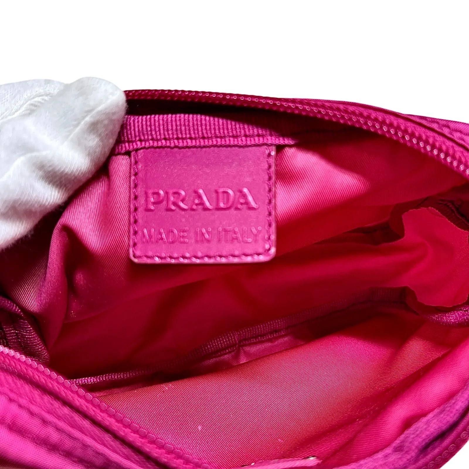 PRADA】プラダ MV21 ナイロンポーチ ピンク 小物入れ - メルカリ