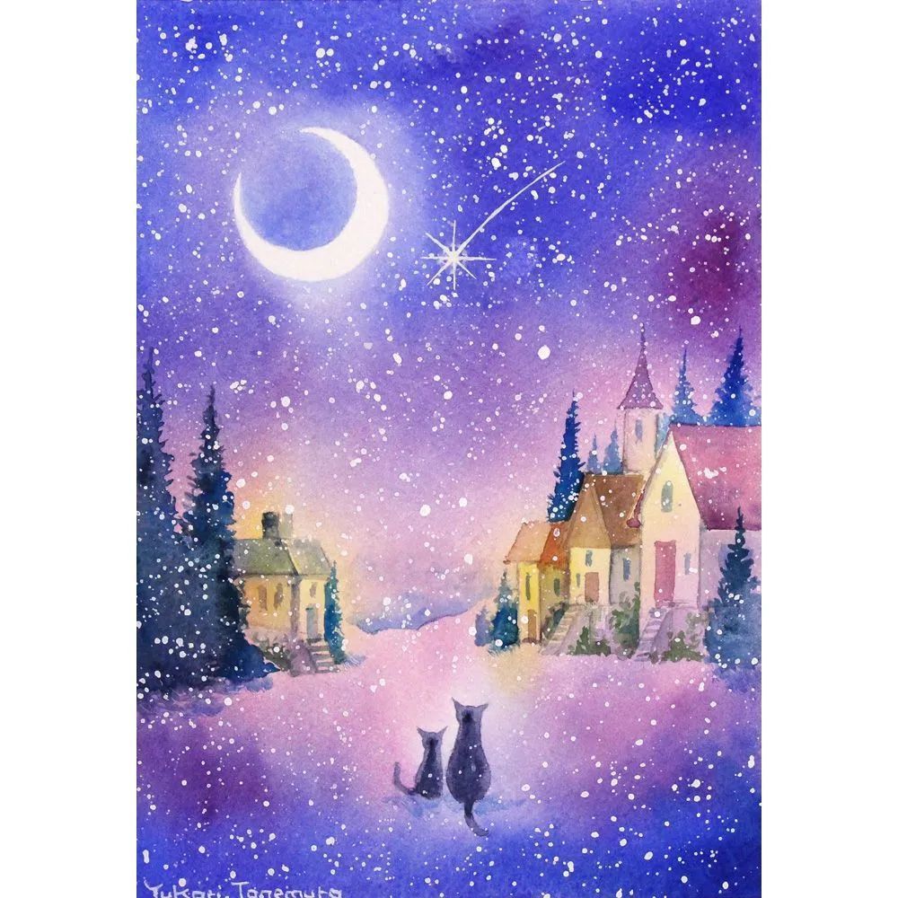 RUKURUKUさま専用（原画）黄金色の光の中で【A5／水彩画／#2609