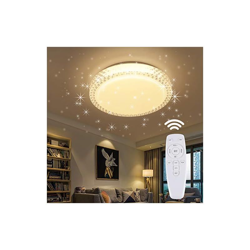 LED シーリングライト 星空効果 30W 無段階調光調色タイプ 4~6畳 常夜灯 モード メモリ機能 照明器具 電球色 昼光色 3000k-6000k 天井 和風 玄関 門灯 廊下 和室 照明 おしゃれ 台所 洗面所 トイレ 引掛式 天井照明 簡単取付 0