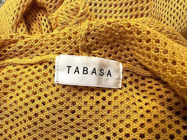 【中古】TABASA タバサ トップス コットンメッシュロングパーカー ジップ イエロー レディース＿S28＿s-1279-r28 TABASA - 【中古】TABASA タバサ トップス コットンメッシュロング