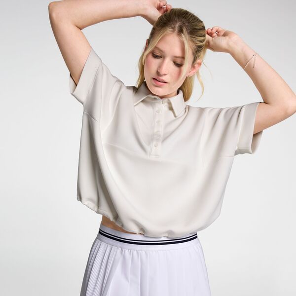 送料無料 キャリー レディース ポロシャツ トップス CALIA Women s Golf Sandwash Scuba Short Sleeve Polo Cloud Clover