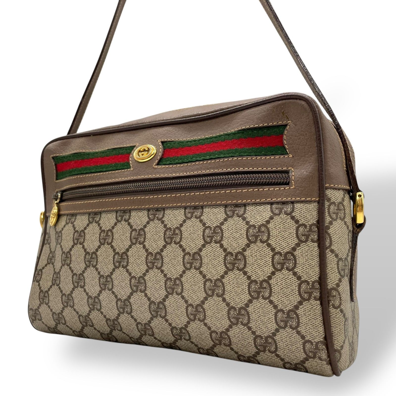 GUCCI グッチ オールドグッチ シェリーライン ネイビー グレー