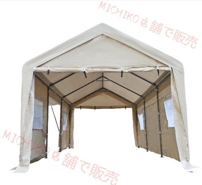 テント 車庫テント ガレージテント 3×6m UV ガレージテント カーポート 軽自動車用 大型 車 駐車 スチール製 頑丈 仮設倉庫 タープテント HRDEVELOPMENT_JP