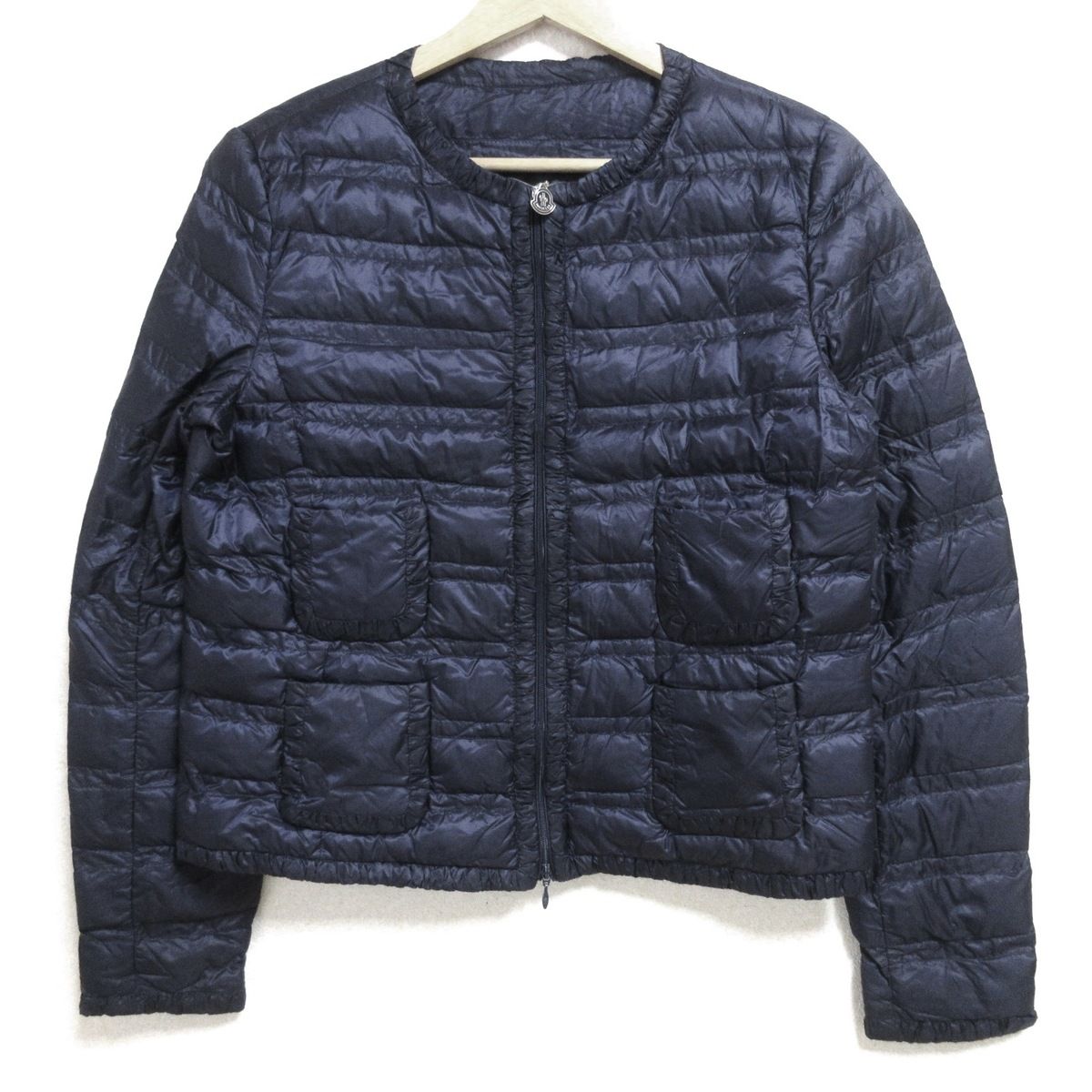 MONCLER(モンクレール) ダウンジャケット サイズ2 M レディース LISSY(リッシー) ダークネイビー  長袖/ノーカラー/ジップアップ/秋/冬 - メルカリ