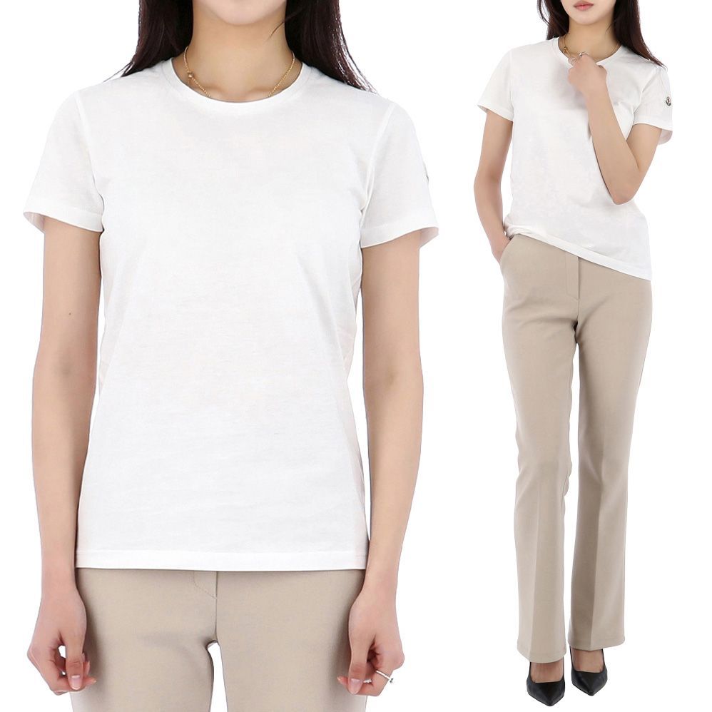 L37 MONCLER モンクレール 8C73200 V8058 ホワイト Tシャツ ロゴ