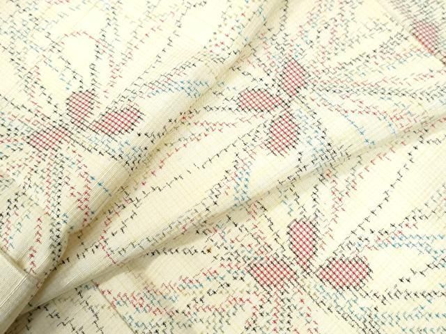 平和屋着物○上質な紬 草花文 正絹 逸品 CAAS0330th