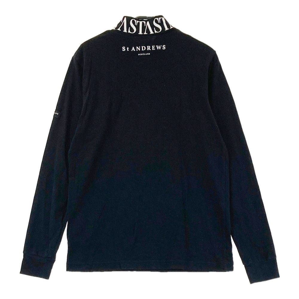 サイズ：M ST ANDREWS セントアンドリュース  ハイネック 長袖Tシャツ 微起毛  ブラック系 [240101444728] ゴルフウェア メンズ ストスト サイズ：M ST ANDREWS セントアンドリュース ハイネック 長袖T