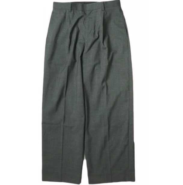 WIRROW ウィロウ 23SS 日本製 WOOL TROPICAL WIDE SLACKS ウールトロピカルワイドスラックス 152202-123 3 チャコールグレー パンツ 1タック ボトムス g18756