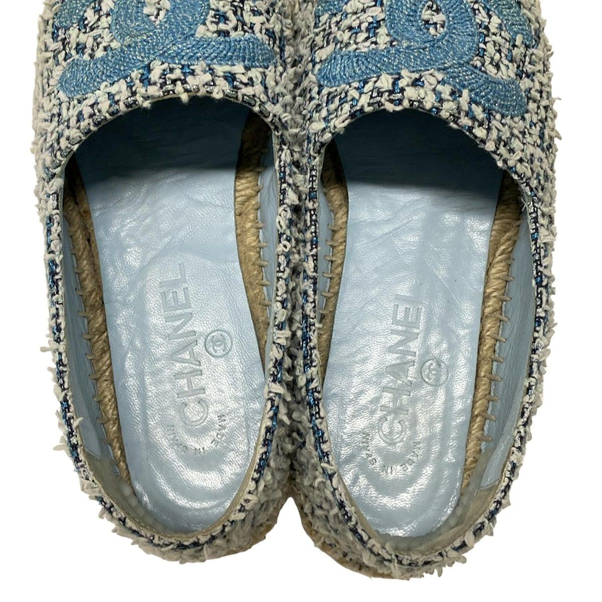 CHANEL ネイビーブラック フラットシューズ imgrc0135315828.jpg