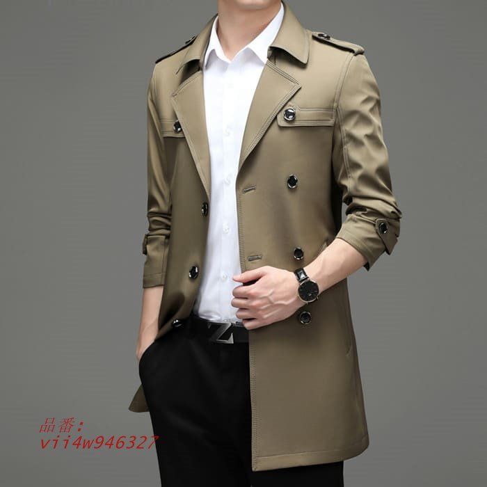 トレンチコート メンズ ロングジャケット 春秋 アウター カジュアル ビジネス 通勤 オシャレ 通学 韓国 vii4w946327