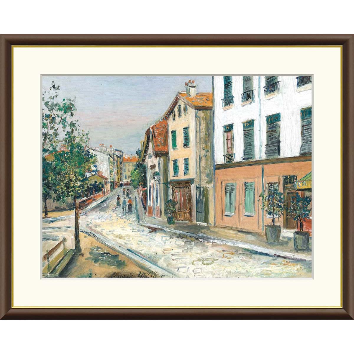 モーリス・ユトリロ、国旗をあげた村役場、希少な額装用画集より、新品高級額装付 モーリス・ユトリロ、国旗をあげた村役場、希少な額装用画集より、新品