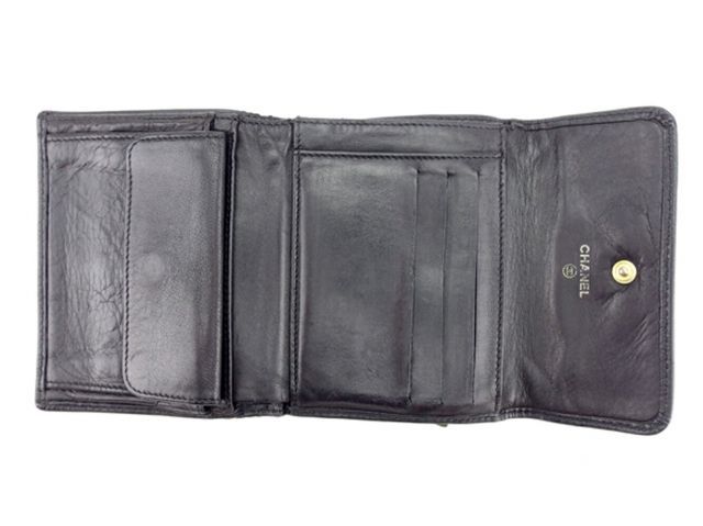 CHANEL ブラック 三つ折り財布 CHANEL シャネル 財布 三つ折り財布 AP0230 B10583 ブラック