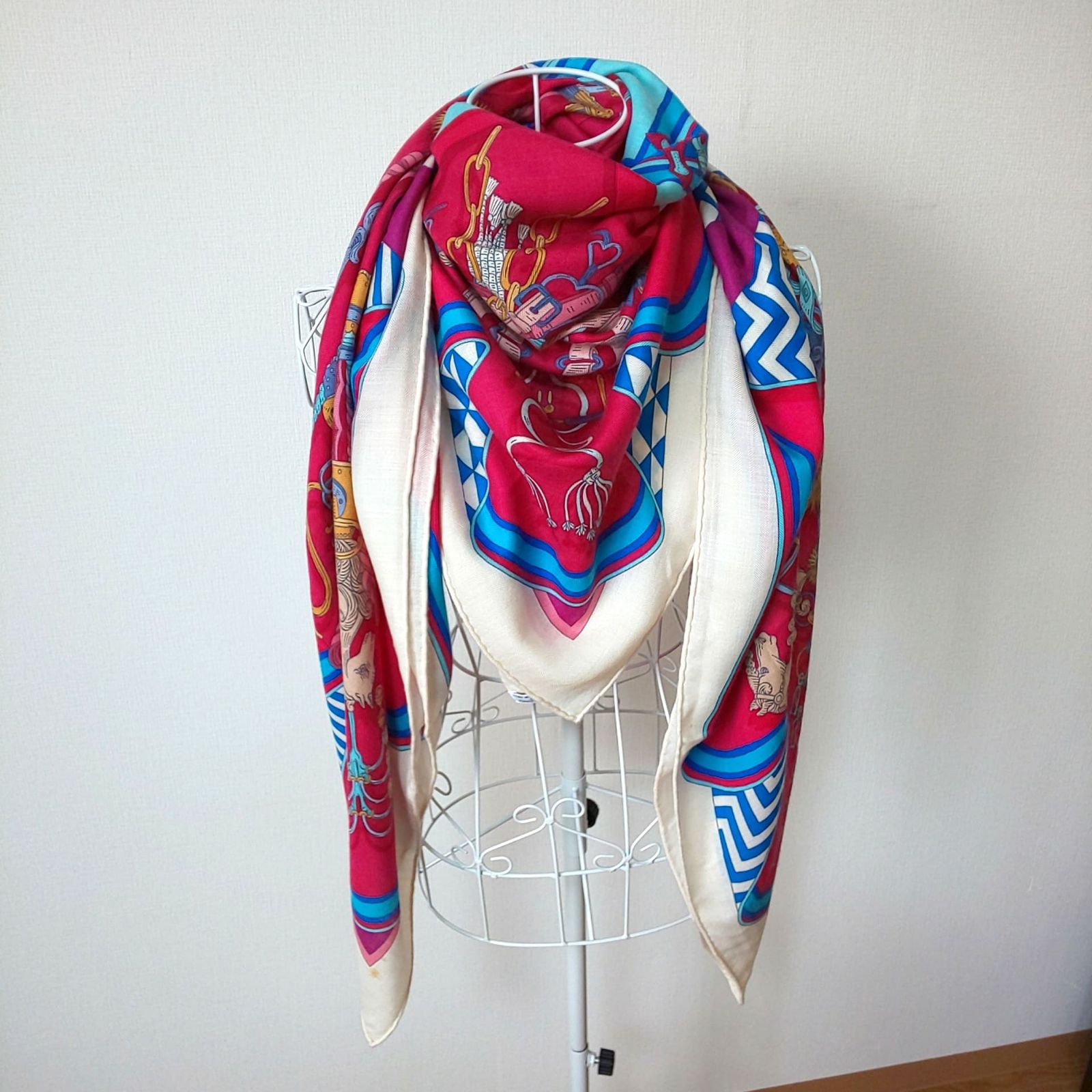 HERMES エルメス 大判ストール スカーフ ショール パレオ 蓮の葉