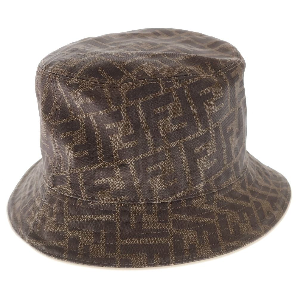 FENDI フェンディ ズッカ柄 バケットハット 帽子 ブラウン FXQ697