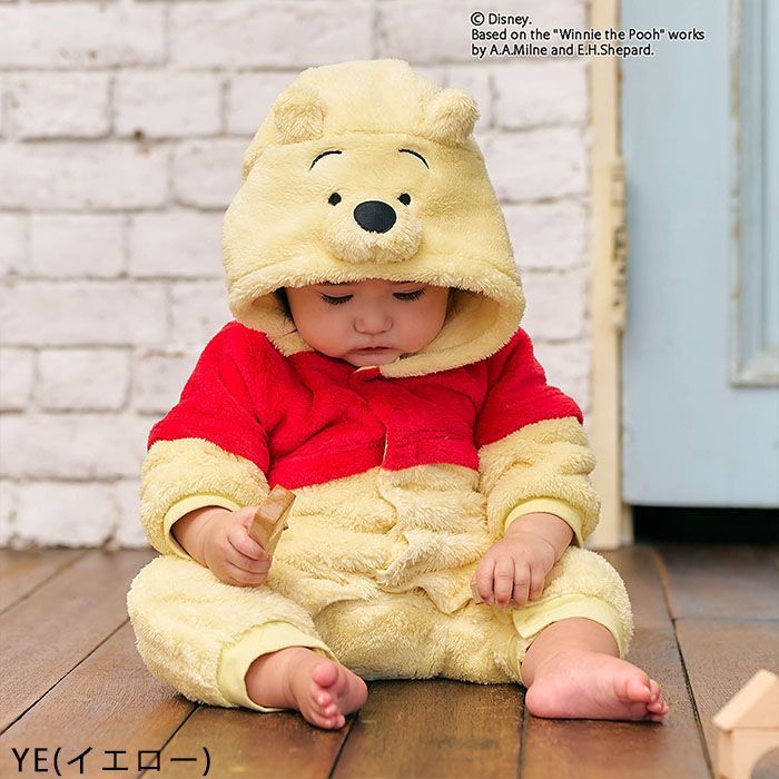 2025秋冬新作】 プーさん ピグレット カバーオール ロンパース フード