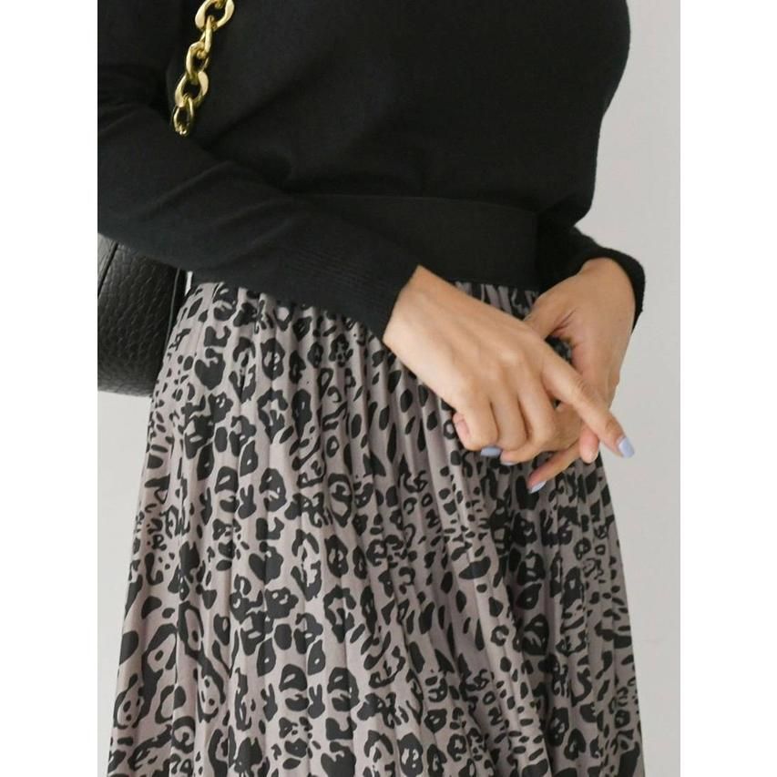 Sugar シュガー スカート ヒョウ柄 膝丈 レオパード柄 プリーツ フ 秋 冬 春 ひざ丈 グレー 送料無料 WWW_MORNINGWALKER_COM
