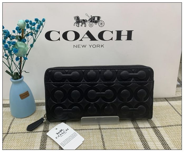 コーチ COACH 長財布 財布 エンボス メンズ ブラック 黒 プレゼント ...