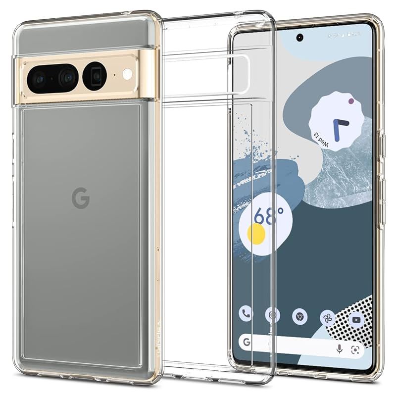 Spigen Pixel7 Pro ケース クリア TPU バンパーケース 2重構造 米軍MIL規格取得 耐衝撃 すり傷防止 黄ばみ無し ワイヤレス充電対応 ウルトラ・ハイブリッド ACS04726 (クリスタル・クリア) 1